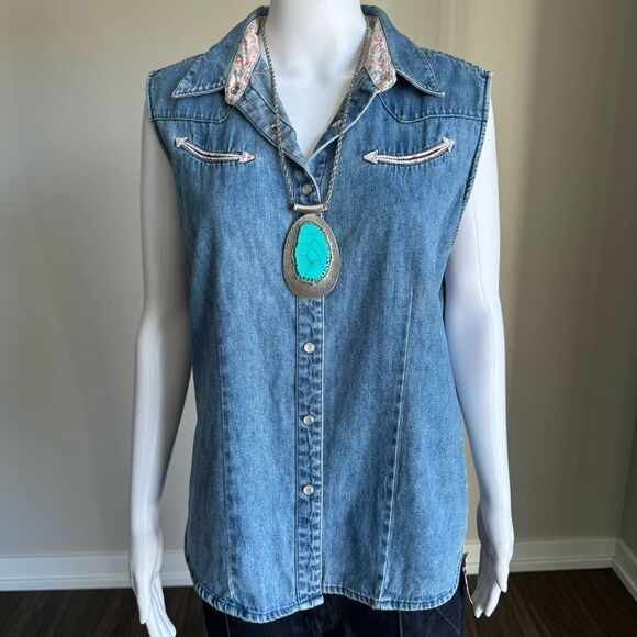 Vintage Boho Silver Tone Turquoise Pendant Necklace - Picture 2 of 8